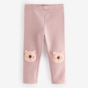 Striped Bear Embellished Leggings (3mths-6yrs)