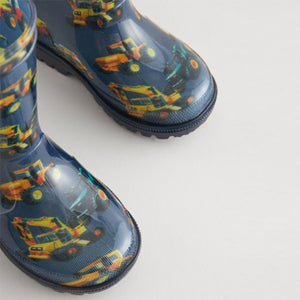 Navy Digger Print Wellies