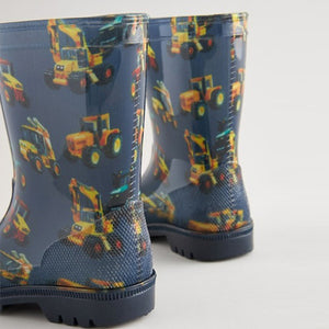 Navy Digger Print Wellies