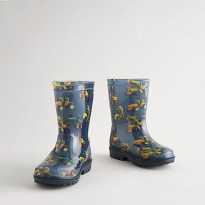 Navy Digger Print Wellies