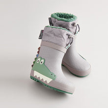 Load image into Gallery viewer, Grey Crocodile Thermal Thinsulate™ Lined Cuff Wellies
