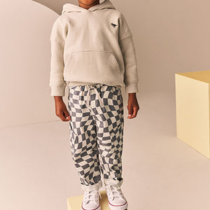 Grey/White Checkerboard Side Pocket 100% Cotton Pull On Trousers (3mths-6yrs)