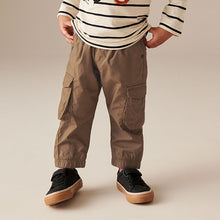 Load image into Gallery viewer, Tan Brown Lined 100% Cotton Cargo Trousers (3mths-6yrs)
