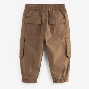 Tan Brown Lined 100% Cotton Cargo Trousers (3mths-6yrs)