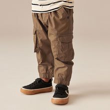 Load image into Gallery viewer, Tan Brown Lined 100% Cotton Cargo Trousers (3mths-6yrs)
