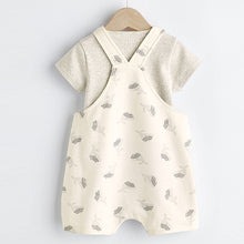 Load image into Gallery viewer, Grey/White Whale Baby Jersey Dungarees (0mths-12-18mt)
