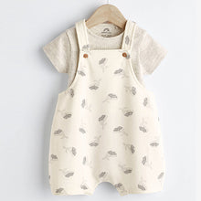 Load image into Gallery viewer, Grey/White Whale Baby Jersey Dungarees (0mths-12-18mt)
