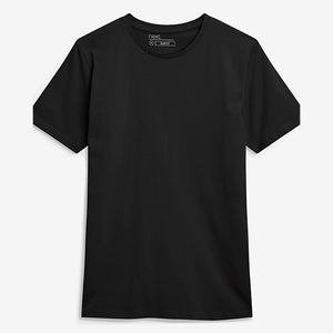 Black Slim Fit Essential 100% Cotton Crew Neck T-Shirt