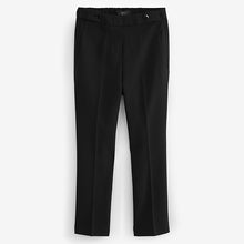 Load image into Gallery viewer, Black Tailored Elastic Back Straight Leg Trousers
