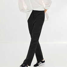 Load image into Gallery viewer, Black Tailored Elastic Back Straight Leg Trousers
