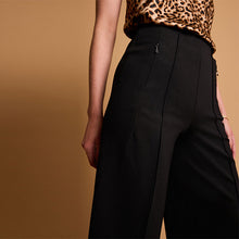 Load image into Gallery viewer, Black Tailored Ponte Wide Trousers
