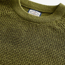 Load image into Gallery viewer, Olive Green Regular Knitted Textured Jumper
