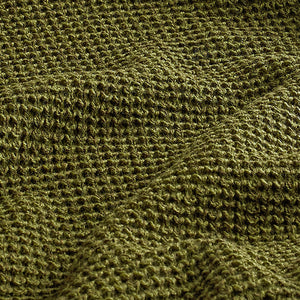 Olive Green Regular Knitted Textured Jumper