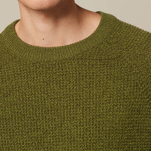 Load image into Gallery viewer, Olive Green Regular Knitted Textured Jumper
