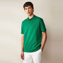 Load image into Gallery viewer, Green Tennis Regular Fit Short Sleeve Pique Polo Shirt
