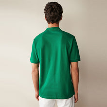 Load image into Gallery viewer, Green Tennis Regular Fit Short Sleeve Pique Polo Shirt
