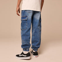 Load image into Gallery viewer, Vintage Blue Cargo Jeans With Elasticated Waist (3-12yrs)
