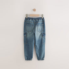 Load image into Gallery viewer, Vintage Blue Cargo Jeans With Elasticated Waist (3-12yrs)
