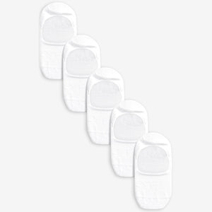 White Invisible Trainer Socks Five Pack