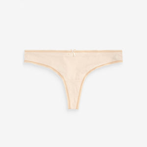 Black/White/Nude Thong Microfibre Knickers 5 Pack