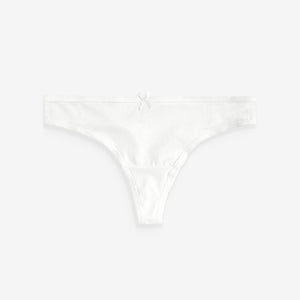 Black/White/Nude Thong Microfibre Knickers 5 Pack