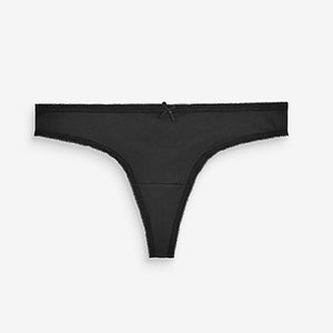 Black/White/Nude Thong Microfibre Knickers 5 Pack