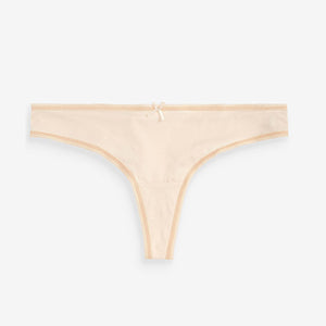 Black/White/Nude Thong Microfibre Knickers 5 Pack