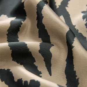 Zebra Animal Print Satin Midi Skirt