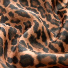 Load image into Gallery viewer, Black/Brown Leopard Animal Print Satin Midi Skirt
