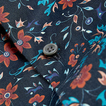 Load image into Gallery viewer, Navy/Blue Regular Fit 100% Cotton Printed Short Sleeve Shirt

