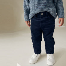 Load image into Gallery viewer, Navy Corduroy Trousers (3mths-6yrs)
