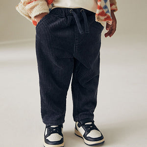 Indigo Blue Corduroy Pull On 100% Cotton Trousers (3mths-6yrs)