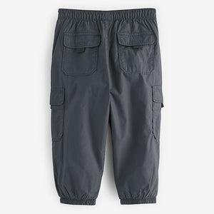 Charcoal Grey Lined Baggy Cargo Trousers with Toggle (3mths-6yrs)