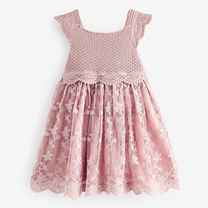 Pink Occasion Knit Dress (6mths-5yrs)