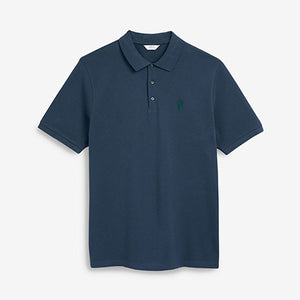 Navy Blue Pique Polo Shirt