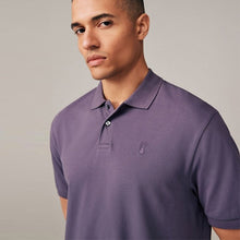 Load image into Gallery viewer, Purple Regular Fit Short Sleeve Pique Polo Shirt
