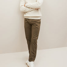 Load image into Gallery viewer, Tan Brown Slim Fit Premium Laundered Stretch Chinos Trousers
