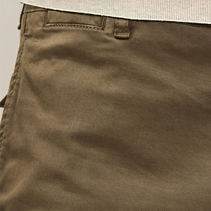 Tan Brown Slim Fit Premium Laundered Stretch Chinos Trousers
