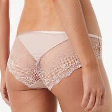 Load image into Gallery viewer, Pale Pink Brazilian Microfibre And Lace Knickers
