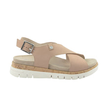 Load image into Gallery viewer, Women&#39;s sandals mid-high sole beige leather
