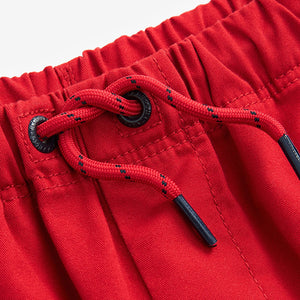 Red Single 100% Cotton Pull-On Shorts (3-12yrs)