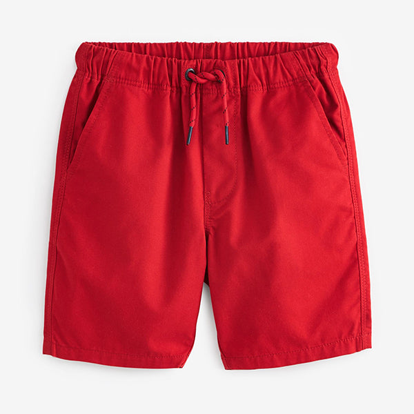 Red Single 100% Cotton Pull-On Shorts (3-12yrs)