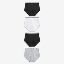 Load image into Gallery viewer, Monochrome Full Brief Cotton Rich Logo Knickers 4 Pack
