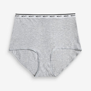 Monochrome Full Brief Cotton Rich Logo Knickers 4 Pack