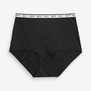 Monochrome Full Brief Cotton Rich Logo Knickers 4 Pack