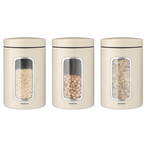 Brabantia Window Canister Set, 1.4L Soft Beige