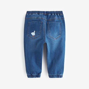 Mid Blue Farmyard Pull-On Cuffed Jeans (3mths-6yrs)