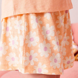 Fluro Orange/Blue Floral Short Pyjamas 2 Pack