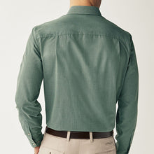 Load image into Gallery viewer, Dark Green Regular Fit Textured Trimmed Single Cuff Shirt
