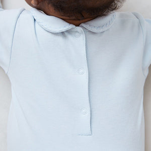 Pale Blue Collared Baby Sleepsuit (0-1.5-2yrs)